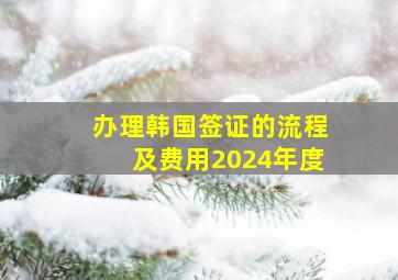 办理韩国签证的流程及费用2024年度