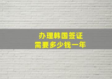 办理韩国签证需要多少钱一年