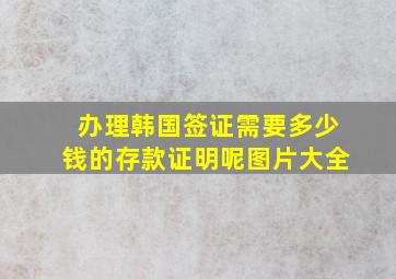 办理韩国签证需要多少钱的存款证明呢图片大全