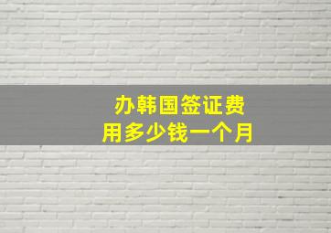 办韩国签证费用多少钱一个月