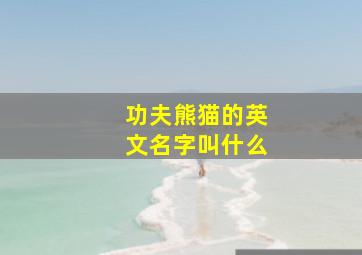 功夫熊猫的英文名字叫什么