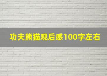 功夫熊猫观后感100字左右