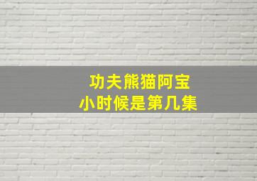 功夫熊猫阿宝小时候是第几集