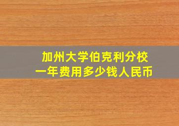 加州大学伯克利分校一年费用多少钱人民币