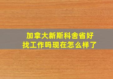 加拿大新斯科舍省好找工作吗现在怎么样了