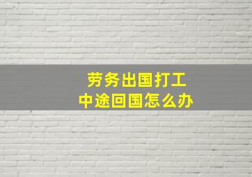 劳务出国打工中途回国怎么办