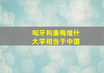 匈牙利塞梅维什大学相当于中国