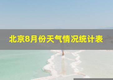 北京8月份天气情况统计表