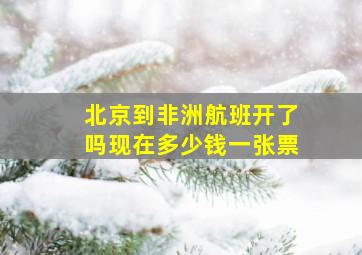 北京到非洲航班开了吗现在多少钱一张票