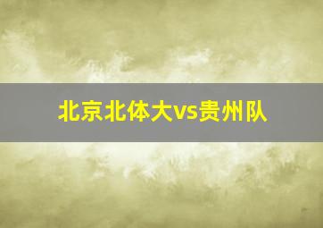 北京北体大vs贵州队