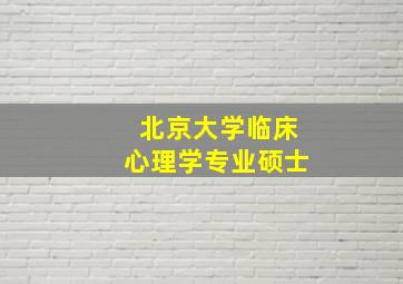 北京大学临床心理学专业硕士