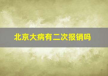 北京大病有二次报销吗