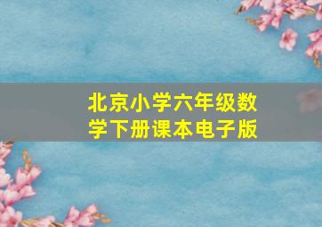 北京小学六年级数学下册课本电子版