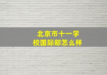 北京市十一学校国际部怎么样