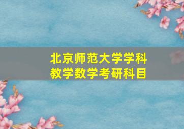 北京师范大学学科教学数学考研科目