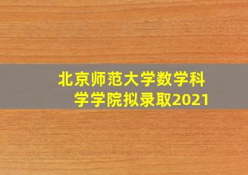 北京师范大学数学科学学院拟录取2021