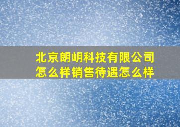 北京朗岄科技有限公司怎么样销售待遇怎么样