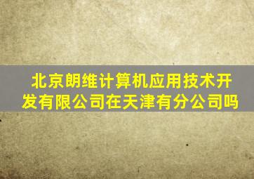 北京朗维计算机应用技术开发有限公司在天津有分公司吗