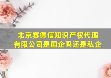 北京赛德信知识产权代理有限公司是国企吗还是私企