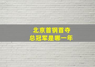 北京首钢首夺总冠军是哪一年