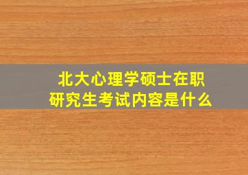 北大心理学硕士在职研究生考试内容是什么