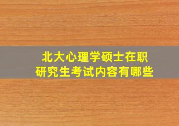 北大心理学硕士在职研究生考试内容有哪些