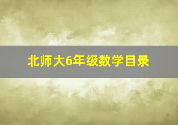 北师大6年级数学目录