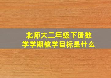 北师大二年级下册数学学期教学目标是什么