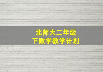 北师大二年级下数学教学计划