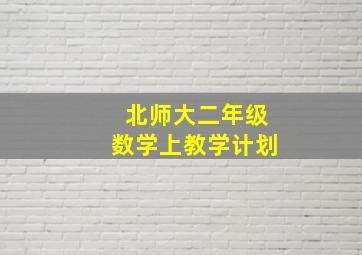 北师大二年级数学上教学计划