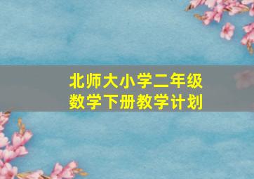 北师大小学二年级数学下册教学计划