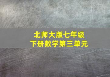 北师大版七年级下册数学第三单元