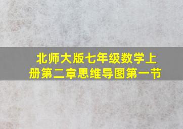 北师大版七年级数学上册第二章思维导图第一节