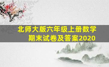 北师大版六年级上册数学期末试卷及答案2020