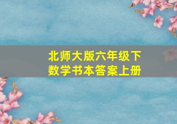 北师大版六年级下数学书本答案上册