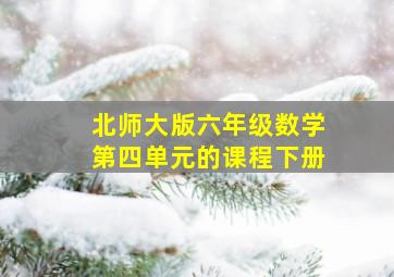 北师大版六年级数学第四单元的课程下册