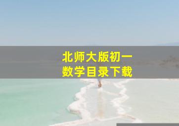 北师大版初一数学目录下载