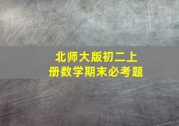 北师大版初二上册数学期末必考题