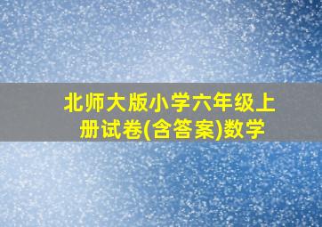 北师大版小学六年级上册试卷(含答案)数学