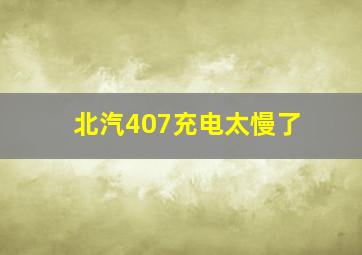 北汽407充电太慢了