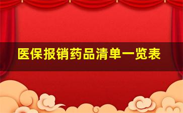 医保报销药品清单一览表