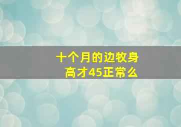 十个月的边牧身高才45正常么