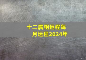 十二属相运程每月运程2024年