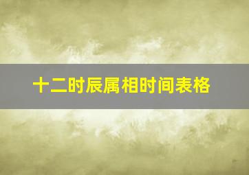 十二时辰属相时间表格