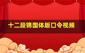 十二段锦国体版口令视频