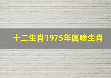 十二生肖1975年属啥生肖