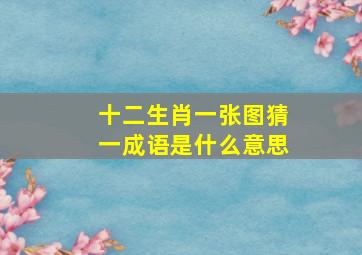 十二生肖一张图猜一成语是什么意思