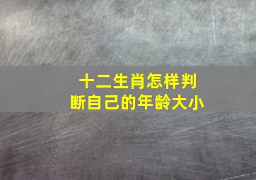 十二生肖怎样判断自己的年龄大小