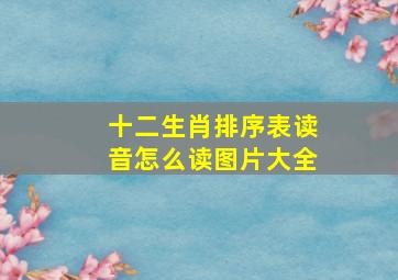 十二生肖排序表读音怎么读图片大全