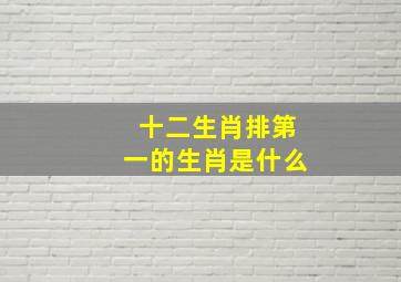 十二生肖排第一的生肖是什么